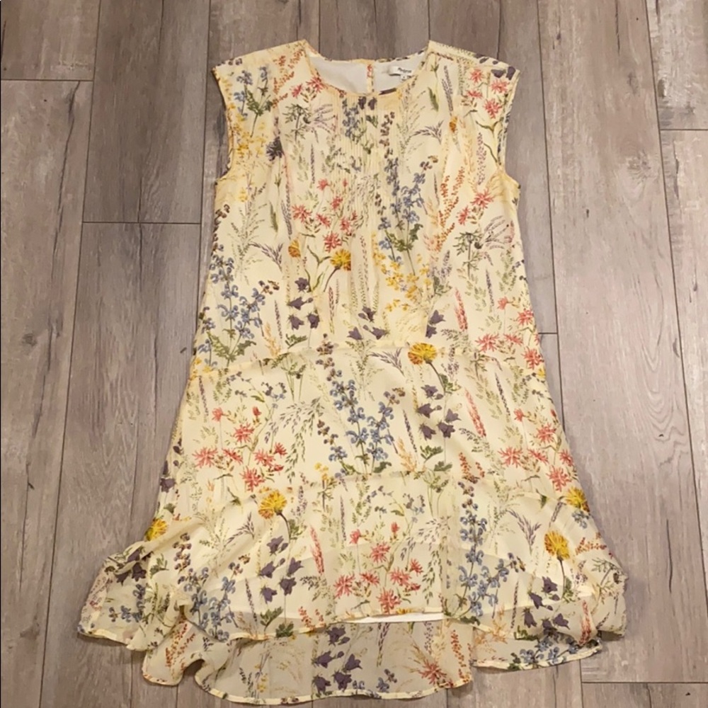 Madewell floral silk midi dress size 0